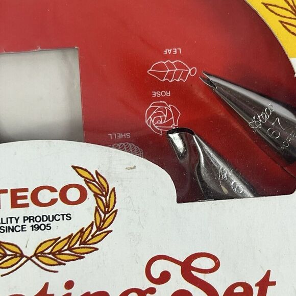 Ateco Fancy Pastry Cake Cookie Decorating Set 6 Icing Tips New in Box USA - Picture 5 of 8